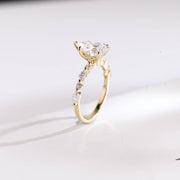 3.0 CT Pear cut Pave style Moissanite Engagement Ring
