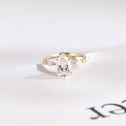 3.0 CT Pear cut Pave style Moissanite Engagement Ring
