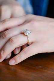 6.0 CT Pear & Marquise cut Two Stone Moissanite Engagement Ring