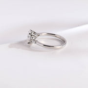 1.0 CT Oval cut Cluster Halo Moissanite Engagement Ring