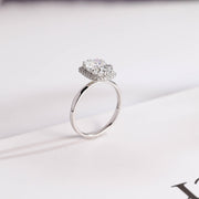 3.0 CT Cushion Cut halo Moissanite Engagement Ring