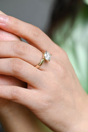 2.0 CT Round Cut solitaire Moissanite Engagement Ring
