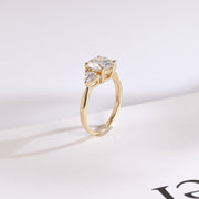 2.0 CT Round Cut Three Stone Moissanite Engagement Ring