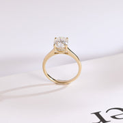 2.0 CT Oval Cut Hidden halo Moissanite Engagement Ring