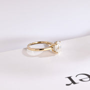 2.0 CT Oval Cut Hidden halo Moissanite Engagement Ring