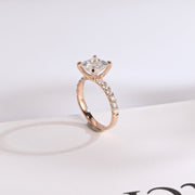 2.0 CT  Princess Cut pave Moissanite Engagement Ring