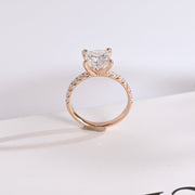2.0 CT  Princess Cut pave Moissanite Engagement Ring