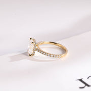 3.0 CT Radiant Cut hidden halo & pave Moissanite Engagement Ring