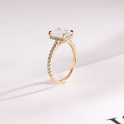3.0 CT Radiant Cut hidden halo & pave Moissanite Engagement Ring