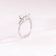 3.0 CT Emerald Cut three stone style Moissanite Engagement Ring