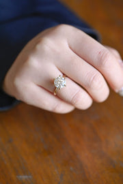 2.0 CT Round Cut hidden halo style Moissanite Engagement Ring