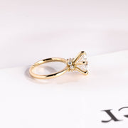 2.0 CT Round Cut hidden halo style Moissanite Engagement Ring