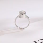 3.0 CT Oval Cut Bezel solitaire Moissanite Engagement Ring