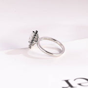 1.0 CT Pear Cut halo style Moissanite Engagement Ring