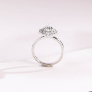 1.0 CT Pear Cut halo style Moissanite Engagement Ring