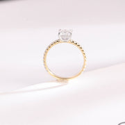 1.0 CT Princess Cut pave style Moissanite Engagement Ring