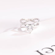 3.0 CT Trillion Cut Split Shank style Moissanite Engagement Ring