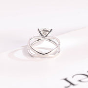 3.0 CT Trillion Cut Split Shank style Moissanite Engagement Ring