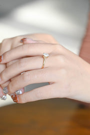 3.4 CT Oval Cut Hidden Halo Moissanite Engagement Ring