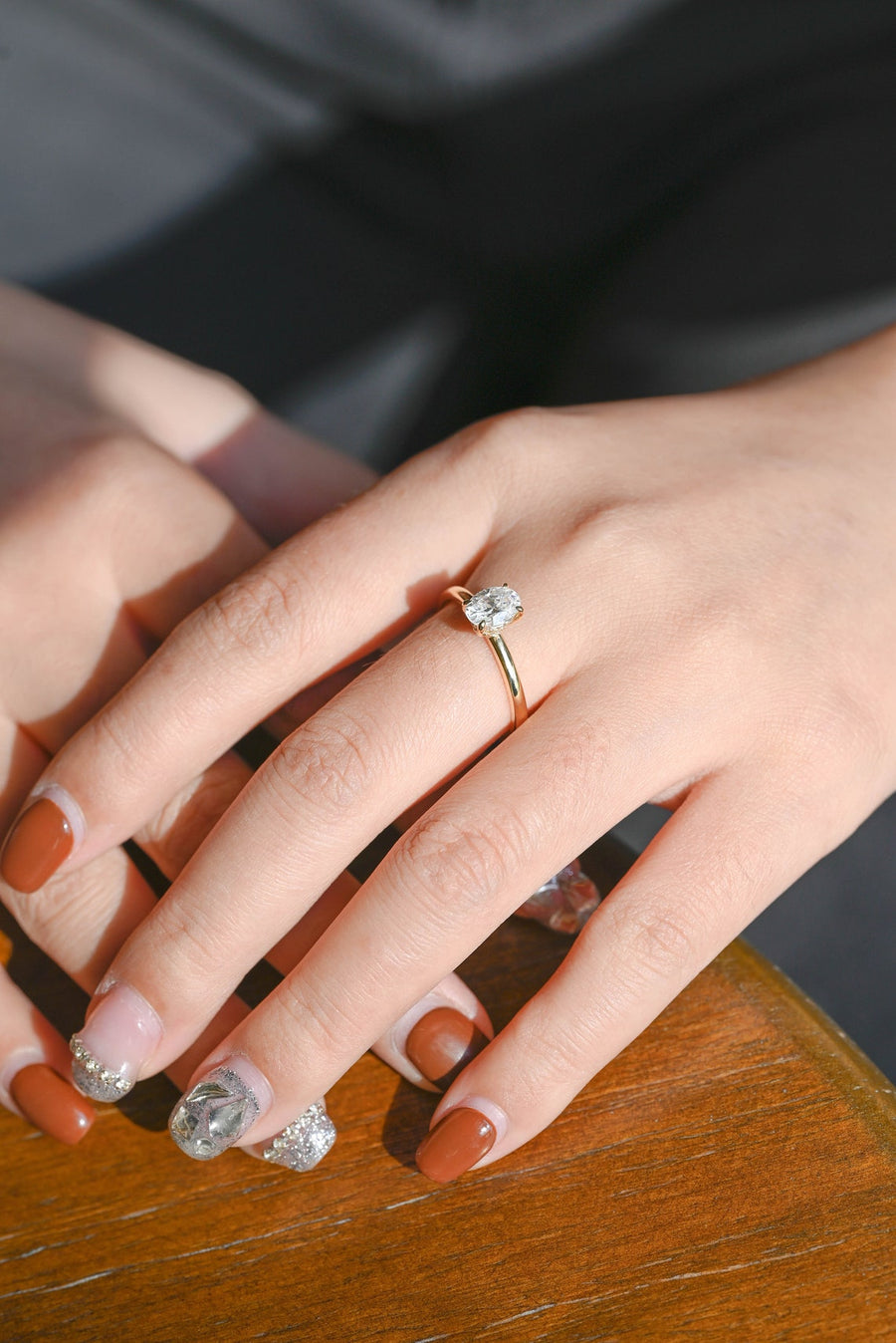 3.4 CT Oval Cut Hidden Halo Moissanite Engagement Ring