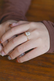 3.0 CT Emerald Cut solitaire Moissanite Engagement Ring