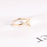 3.0 CT Emerald Cut solitaire Moissanite Engagement Ring