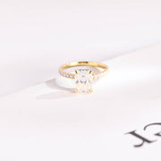 3.0 CT Radiant Cut pave & hidden halo Moissanite Engagement Ring