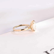 3.0 CT Pear Cut Solitaire Moissanite Engagement Ring