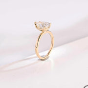 3.0 CT Pear Cut Solitaire Moissanite Engagement Ring
