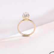 3.0 CT Pear Cut Solitaire Moissanite Engagement Ring