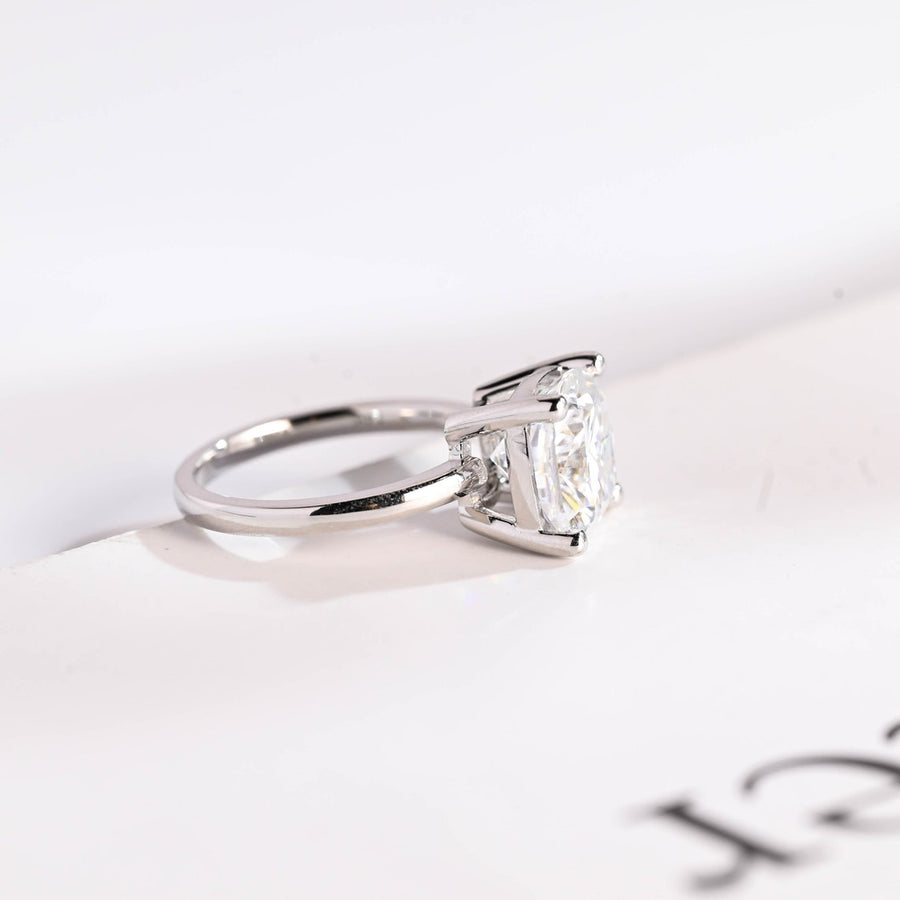 3.0 CT Cushion Cut solitaire Moissanite Engagement Ring