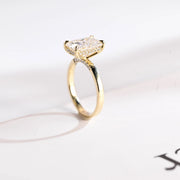 3.0 CT Radiant Cut hidden halo Moissanite Engagement Ring