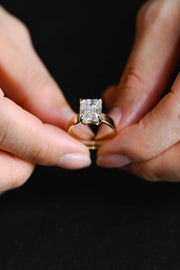3.0 CT Radiant Cut hidden halo Moissanite Engagement Ring