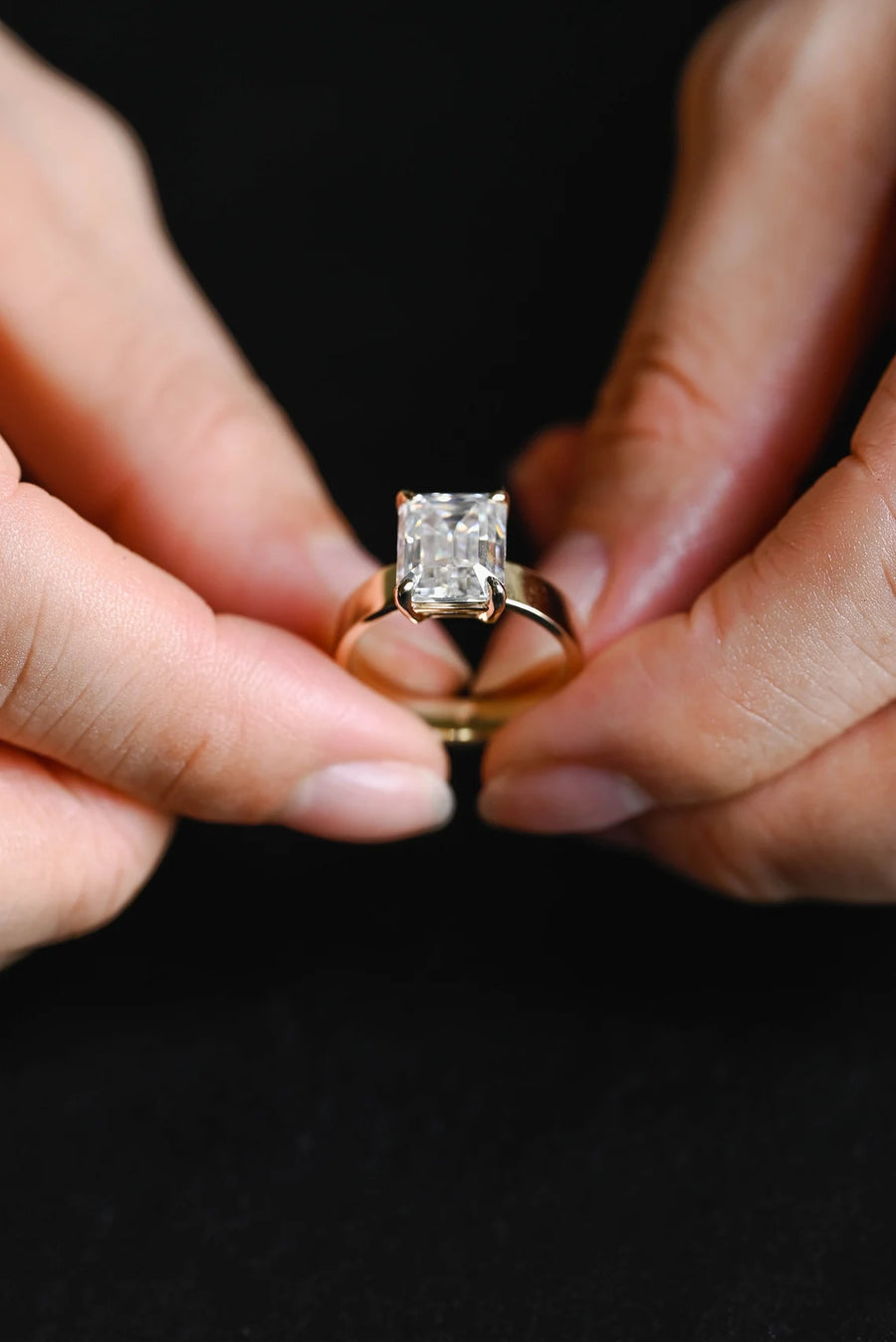 3.0 CT Radiant Cut hidden halo Moissanite Engagement Ring