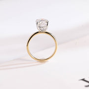 3.0 CT Oval Cut Hidden Halo Moissanite Engagement Ring
