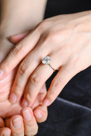 3.0 CT Oval Cut Hidden Halo Moissanite Engagement Ring