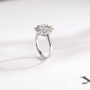 1.0 CT Round Cut halo Moissanite Engagement Ring