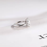 1.0 CT Round Cut halo Moissanite Engagement Ring