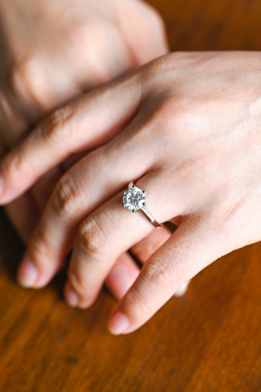 2.0 CT Round Cut solitaire Moissanite Engagement Ring