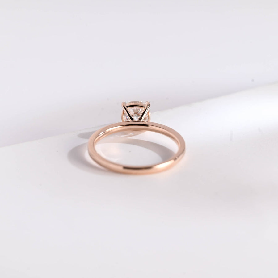 1.0 CT Cushion Cut solitaire Moissanite Engagement Ring