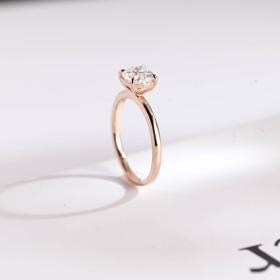 1.0 CT Cushion Cut solitaire Moissanite Engagement Ring