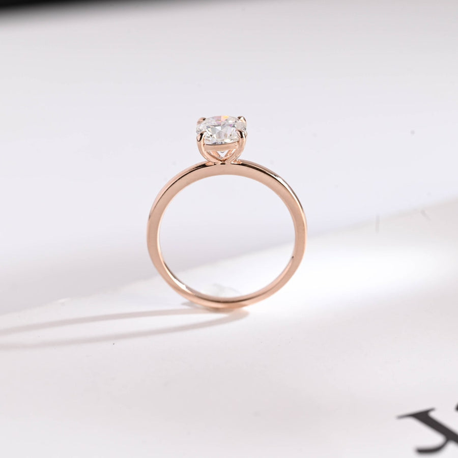 1.0 CT Cushion Cut solitaire Moissanite Engagement Ring