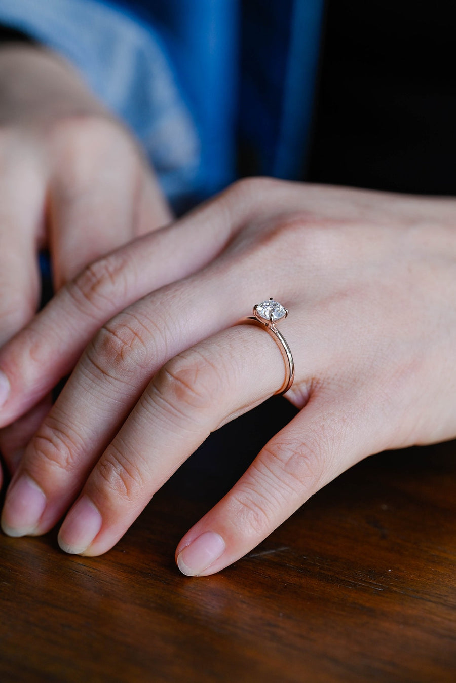 1.0 CT Cushion Cut solitaire Moissanite Engagement Ring