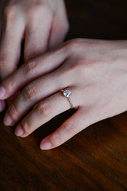 1.0 CT Cushion Cut solitaire Moissanite Engagement Ring