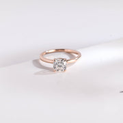 1.0 CT Cushion Cut solitaire Moissanite Engagement Ring