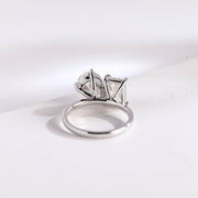 4.0 CT Emerald & Pear Cut solitaire Moissanite Engagement Ring