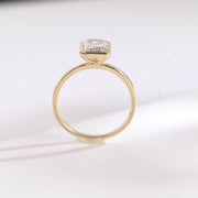 2.0 CT Emerald Cut bezel solitaire Moissanite Engagement Ring