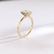 2.0 CT Emerald Cut bezel solitaire Moissanite Engagement Ring