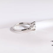 2.0 CT Asscher Cut Three Stone style Moissanite Engagement Ring