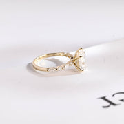 3.0 CT Pear cut Pave style Moissanite Engagement Ring